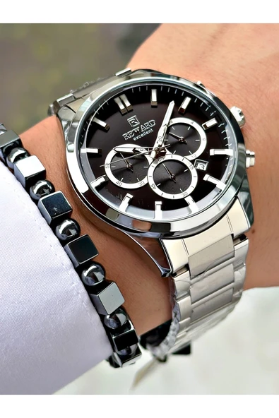 Reward Gümüş Renk Klasik Model Fonksiyonlar Aktif Erkek Kol Saati + Bileklik ürün görseli 1