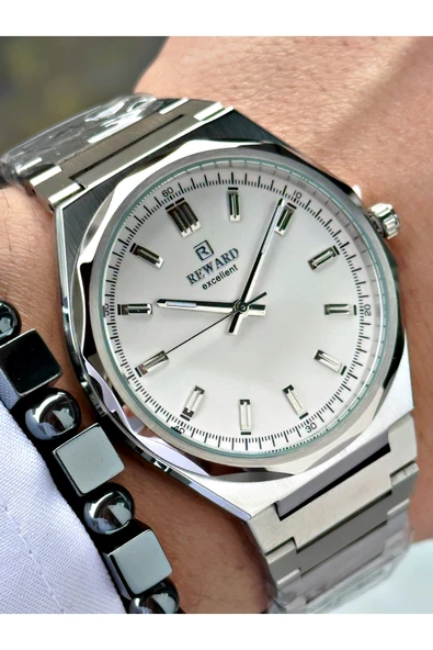 Reward Gümüş Renk Klasik Çelik Kordon Erkek Kol Saati + BİLEKLİK HEDİYELİ ürün görseli 1