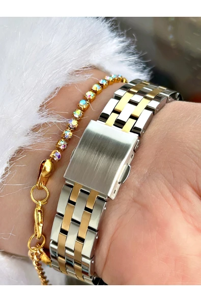 Navimarine Altın Renk Çelik Kordon Kadın Kol Saati - Resim 4