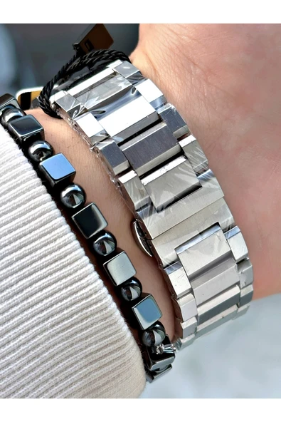 Reward Gümüş Renk Fonksiyonlu Büyük Kasa Erkek Kol Saati + BİLEKLİK HEDİYELİ - Resim 4