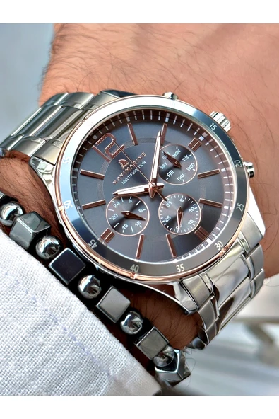 Navimarine Gümüş Renk Çelik Kordon Fonksiyonlu Erkek Kol Saati + BİLEKLİK HEDİYELİ - Resim 5