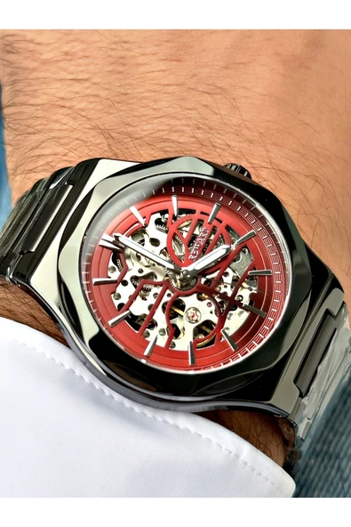 Reward Siyah Renk Çelik Kordon Business Kurmalı Otomatik Erkek Kol Saati + BİLEKLİK - Resim 2
