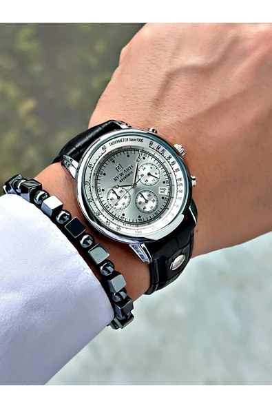 Reward Siyah Deri Kordon Pilli Orjinal Business Kilit Erkek Kol Saati + BİLEKLİK HEDİYELİ - Resim 5