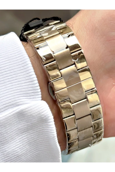 Reward Altın Renk Çelik Kordon Otomatik Business Erkek Kol Saati + Bileklik Hediyeli - Resim 6