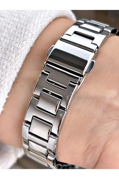 Navimarine Gümüş Renk Çelik Kordon Kadın Kol Saati Bileklik Hediyeli - Resim 3