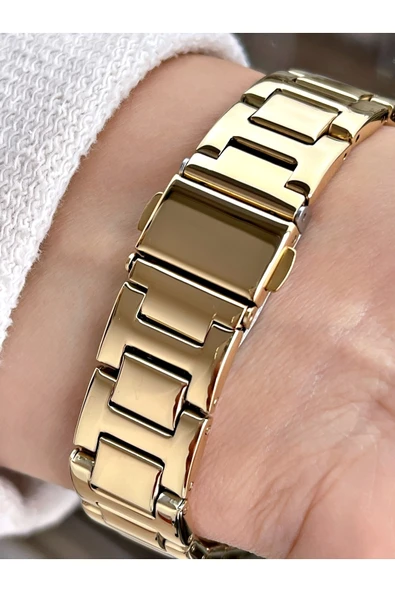 Navimarine Altın Renk Çelik Kordon Kadın Kol Saati Bileklik Hediyeli - Resim 3