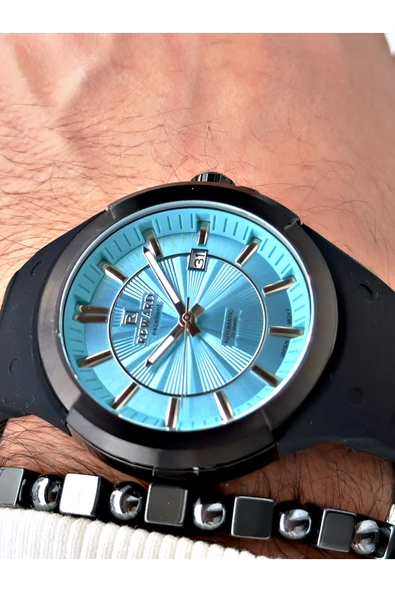 Reward Siyah Renk Çelik Kasa Otomatik Mekanizma Erkek Kol Saati + BİLEKLİK HEDİYELİ - Resim 3