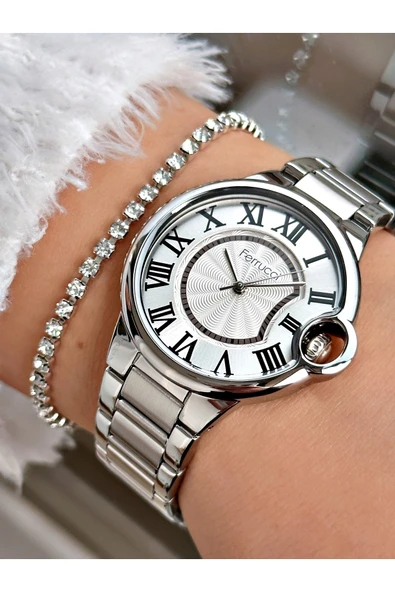 Ferrucci Çelik Kordon Kadın Kol Saati + Bileklik Hediyeli ürün görseli 1