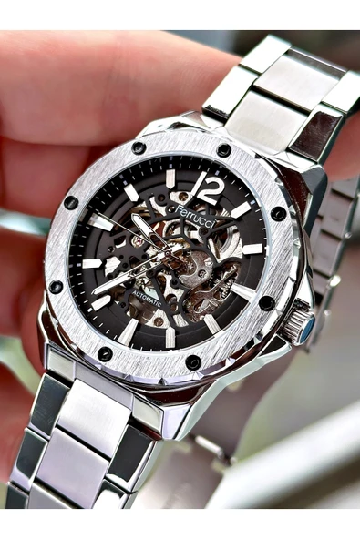 Ferrucci Gümüş Renk Business Otomatik  Mekanizma Erkek Kol Saati + BİLEKLİK ürün görseli 1