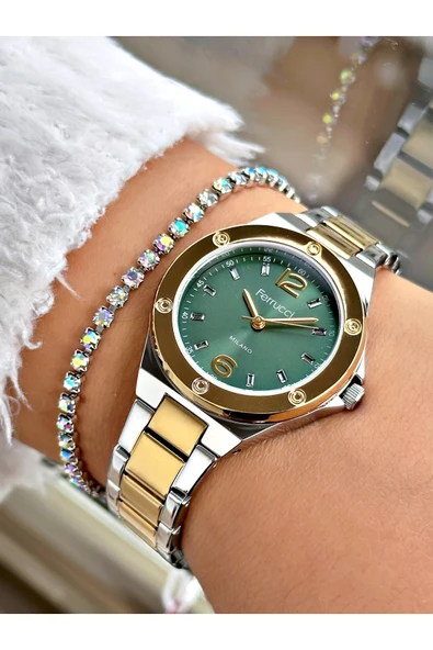 Ferrucci Altın Gümüş Renk Klasik Sade Model  Kadın Kol Saati + BİLEKLİK ürün görseli 1