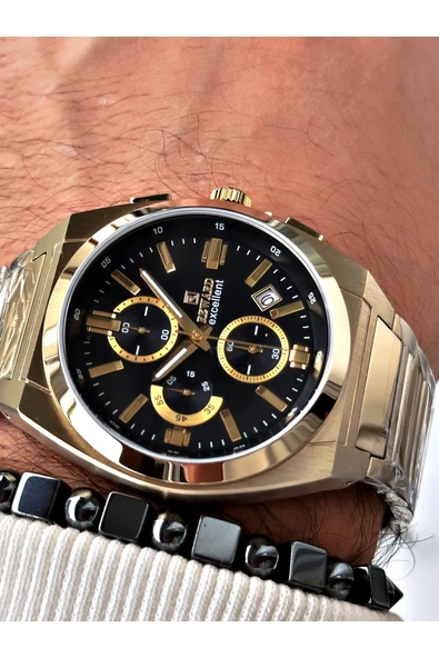Reward Altın Renk Çelik Kasa Kordon Business Seri Erkek Kol Saati + BİLEKLİK - Resim 3