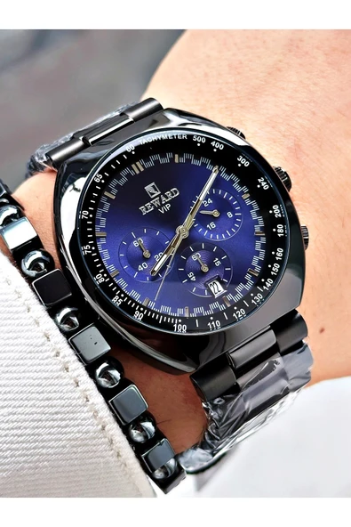 Reward Gümüş Renk Büyük Kasa Spor Model Fonksiyonlu Erkek Kol Saati + BİLEKLİK ürün görseli 1