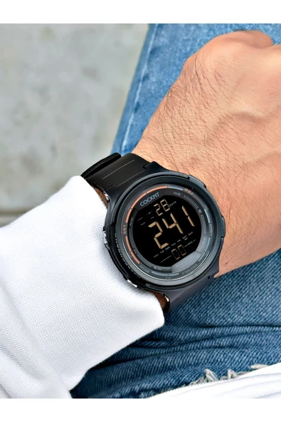 Cockpit Silikon Kordon 5 ATM Su Geçirmez Alarmlı Işıklı Kronometreli Dijital Erkek Kol Saati - Resim 2