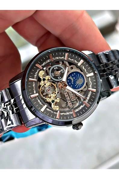 Reward Füme Renk Business Otomatik Orjinal Çelik Kordon Erkek Kol Saati + BİLEKLİK HEDİYELİ - Resim 5