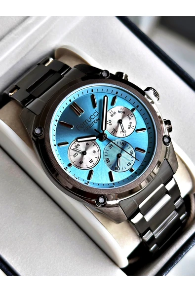 Ferrucci Füme Renk Fonksiyonlar Aktif Klasik Çelik Kordon Erkek Kol Saati + BİLEKLİK ürün görseli 1