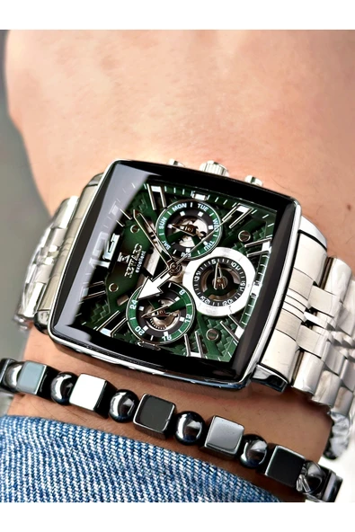 Reward Gümüş Renk Kare Model Fonksiyonlar Aktif Erkek Kol Saati + BİLEKLİK ürün görseli 1