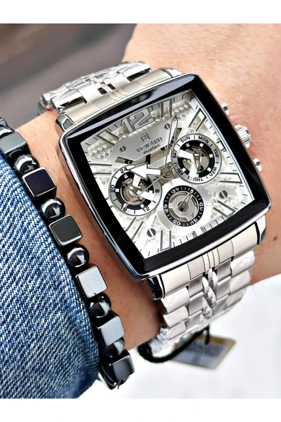 Reward Gümüş Renk Kare Model Fonksiyonlar Aktif Erkek Kol Saati + BİLEKLİK ürün görseli 1