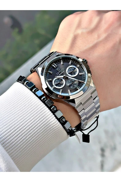 Reward Füme Renk Fonksiyonlu Büyük Kasa Erkek Kol Saati + BİLEKLİK HEDİYELİ - Resim 2