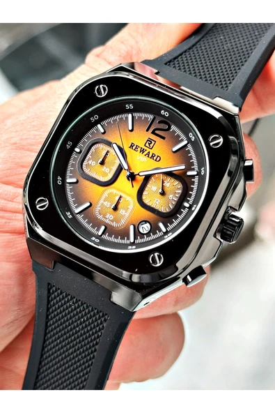 Reward Siyah Renk Kare Model Fonksiyonlu Silikon Spor Erkek Kol Saati + BİLEKLİK ürün görseli 1