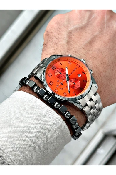 Chaperone Gümüş Renk Rakamlı Fonksiyonlar Aktif  Erkek Kol Saati + BİLEKLİK HEDİYELİ By Reward - Resim 2