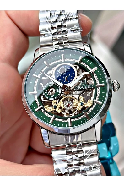 Reward Gümüş Renk Business Otomatik Orjinal Çelik Kordon Erkek Kol Saati + BİLEKLİK HEDİYELİ ürün görseli 1
