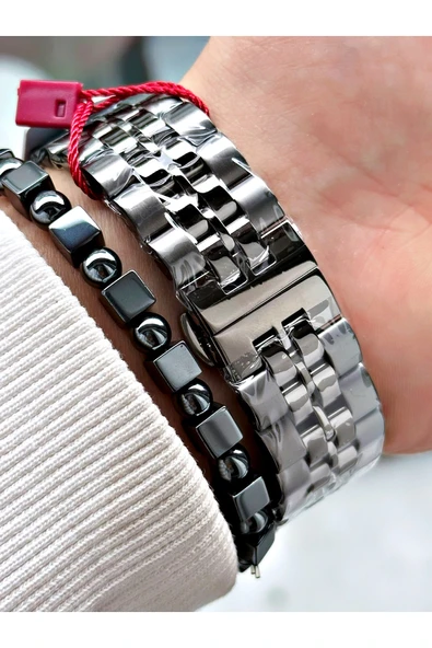 Fiesta Füme Renk Fonksiyonlu Çelik SK Mekanizma Çelik Erkek Kol Saati + BİLEKLİK - Resim 4