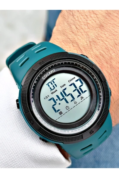 Cockpit Silikon Kordon 5 ATM Su Geçirmez Alarmlı Işıklı Kronometreli Dijital Erkek Kol Saati ürün görseli 1