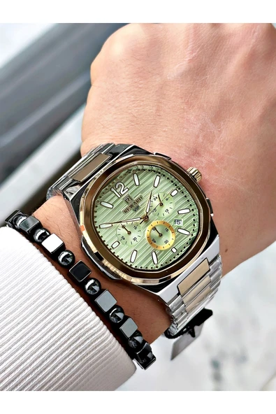 Reward Gümüş Renk Fonksiyonlar Aktif Kare Model Erkek Kol Saati + BİLEKLİK - Resim 2