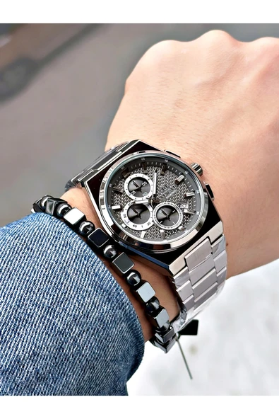 Reward Gümüş Renk Fonksiyonlar Aktif Çelik Kordon Erkek Kol Saati + BİLEKLİK - Resim 2