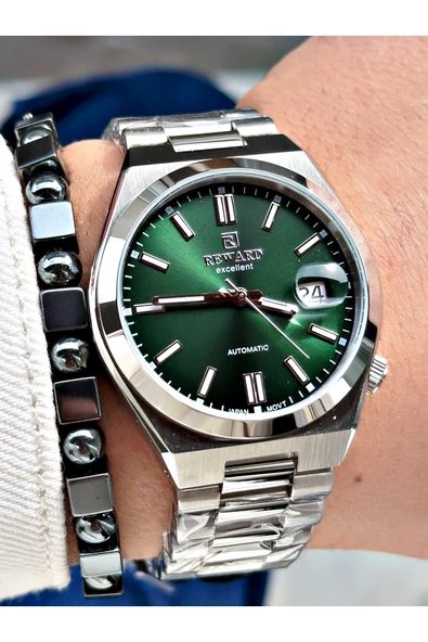 Reward Gümüş Renk Kasa Kordon Çelik Otomatik Business Erkek Kol Saati + BİLEKLİK - Resim 2