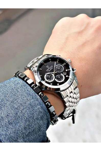 Reward Gümüş Renk Spor Garantili Çelik Kordon Erkek Kol Saati + BİLEKLİK - Resim 2