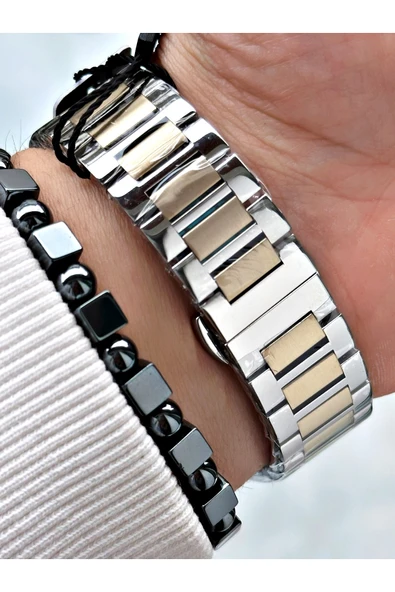 Reward Gümüş Renk Fonksiyonlar Aktif Kare Model Erkek Kol Saati + BİLEKLİK - Resim 4