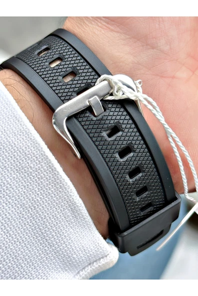 Cockpit Silikon Kordon 5 ATM Su Geçirmez Alarmlı Işıklı Kronometreli Dijital Erkek Kol Saati - Resim 3