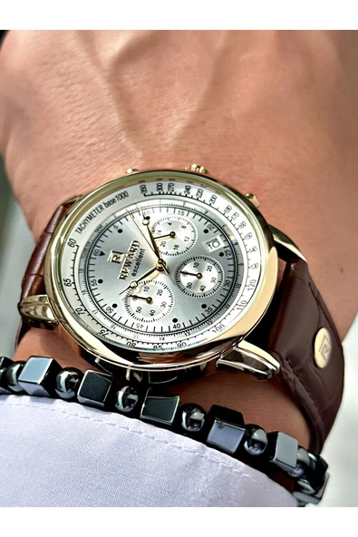 Reward Kahverengi Deri Kordon Pilli Orjinal Business Kilit Erkek Kol Saati + BİLEKLİK HEDİYELİ - Resim 5