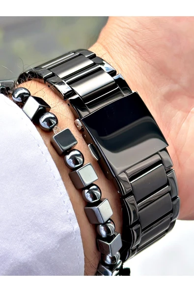 Ferrucci Siyah Renk Kare Fonksiyonlar Aktif  Erkek Kol Saati + BİLEKLİK - Resim 5