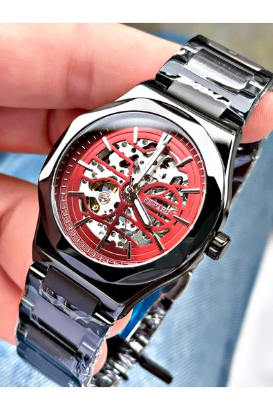 Reward Siyah Renk Çelik Kordon Business Kurmalı Otomatik Erkek Kol Saati + BİLEKLİK ürün görseli 1