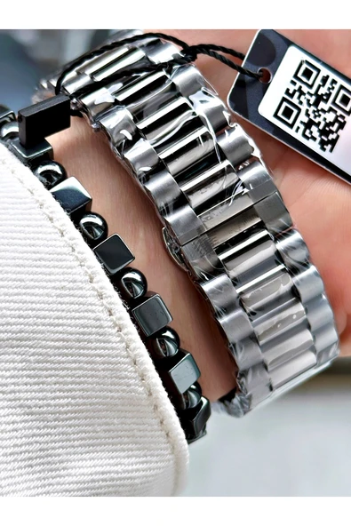 Reward Gümüş Renk Büyük Kasa Spor Model Fonksiyonlu Erkek Kol Saati + BİLEKLİK - Resim 4