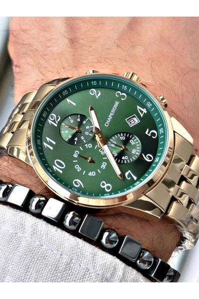 Chaperone Gümüş Renk Rakamlı Fonksiyonlar Aktif  Erkek Kol Saati + BİLEKLİK HEDİYELİ By Reward ürün görseli 1