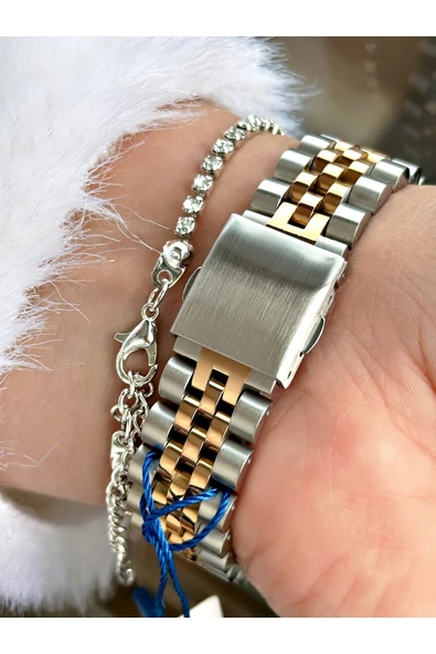 Navimarine Gümüş Renk Çelik Kordon Kadın Kol Saati + Bileklik Hediyeli - Resim 4