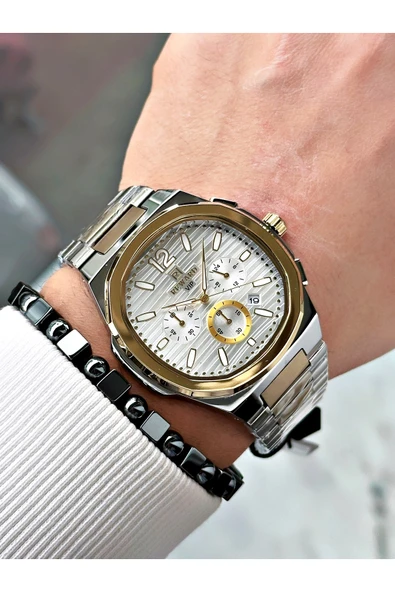 Reward Gümüş Renk Fonksiyonlar Aktif Kare Model Erkek Kol Saati + BİLEKLİK - Resim 2