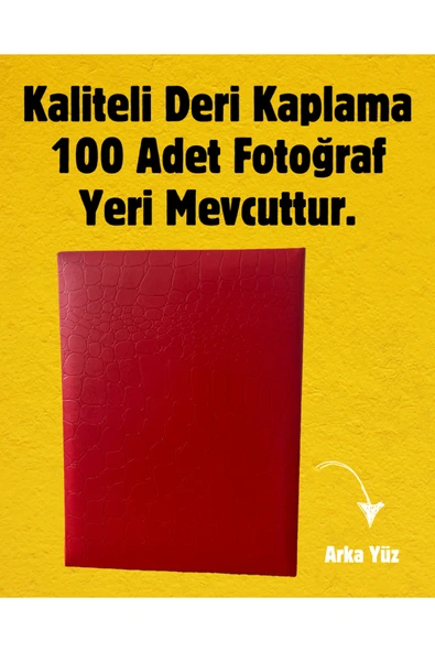 Deri Kaplama Pencereli Fotoğraf Albümü 100'lük 10x15cm - Resim 2