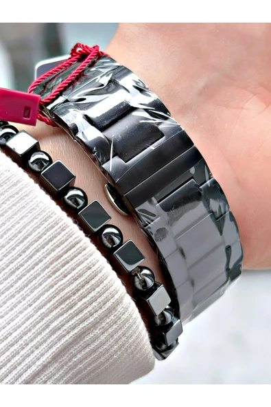 Fiesta Siyah Renk Çelik Elite Mekanizma Garantili Fonksiyonlu Erkek Kol Saati + BİLEKLİK - Resim 4