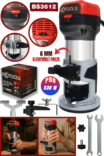 RETOOLS BORDO 6 MM ELEKTRİKLİ FREZE ürün görseli 1
