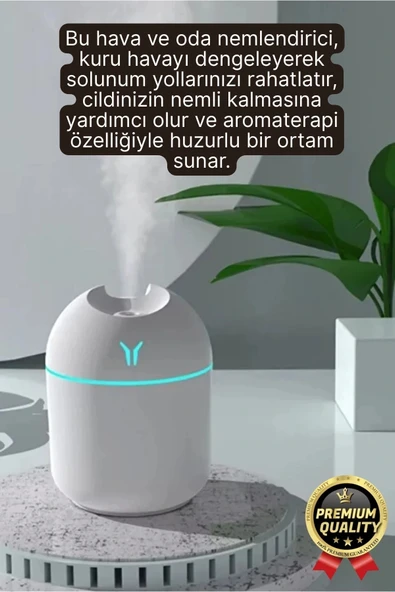 Premium Lüks Kuru Havayı Azaltan Ev Ofis Işıklı Aromaterapi Deneyimi Oda Nemlendirici Buhar Makinesi - Resim 2