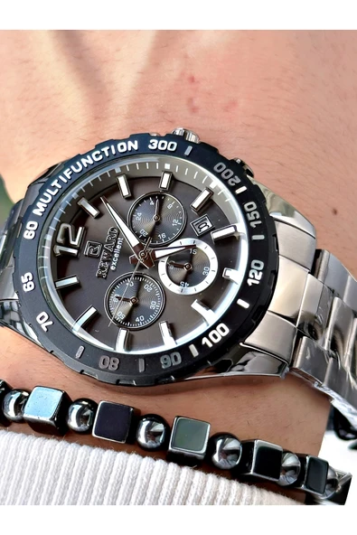 Reward Füme Renk Fonksiyonlar Aktif Çelik Kordon Erkek Kol Saati + BİLEKLİK HEDİYELİ ürün görseli 1