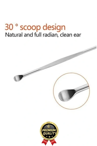 Özel Üretim Paslanmaz Çelik Kulak Balmumu Toplayıcı Çıkarıcı Temizleyici Bakımı Çubuk Seti 6 Parça - Resim 6