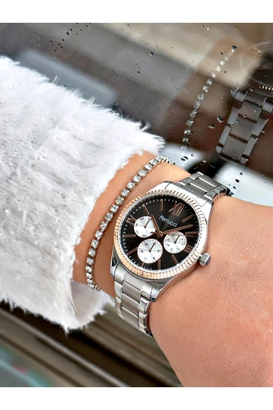 Ferrucci Gümüş Renk Roma Rakamlı Çelik Kordon Kadın Kol Saati + BİLEKLİK HEDİYELİ - Resim 2