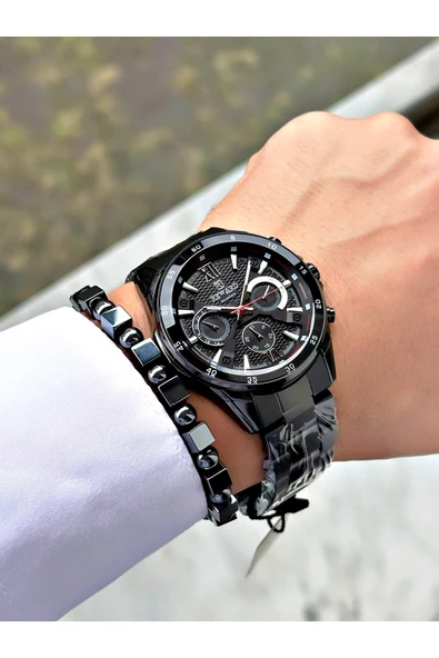 Reward Siyah Renk Fonksiyonlar Aktif 2 Yıl Garantili Erkek Kol Saati Bileklik Hediyeli - Resim 2