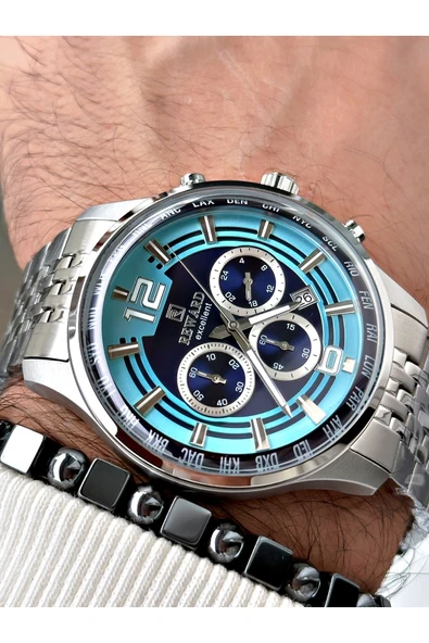 Reward Gümüş Renk Çelik Kasa Kordon Business Erkek Kol Saati + BİLEKLİK ürün görseli 1