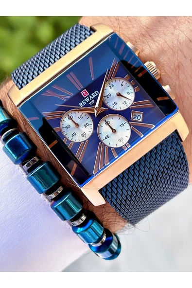 Reward Lacivert Renk Kare Model Fonksiyonlar Aktif Erkek Kol Saati + Bileklik ürün görseli 1